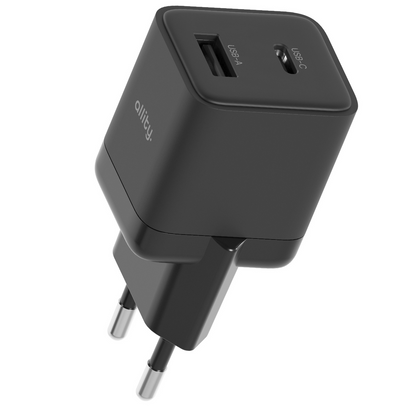 Chargeur Réseau Allity. ATC-01-30WAC Mini, 30W, 3A, 1 x USB-A - 1 x USB-C, Noir