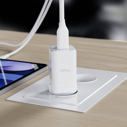 Caricabatterie Rete Allity. ATC-01-45WCC Fast, 45W, 3A, 1 x USB-A - 1 x USB-C, Bianco