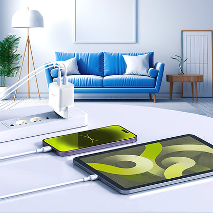 Caricabatterie Rete Allity. ATC-01-45WCC Fast, 45W, 3A, 2 x USB-C, Bianco