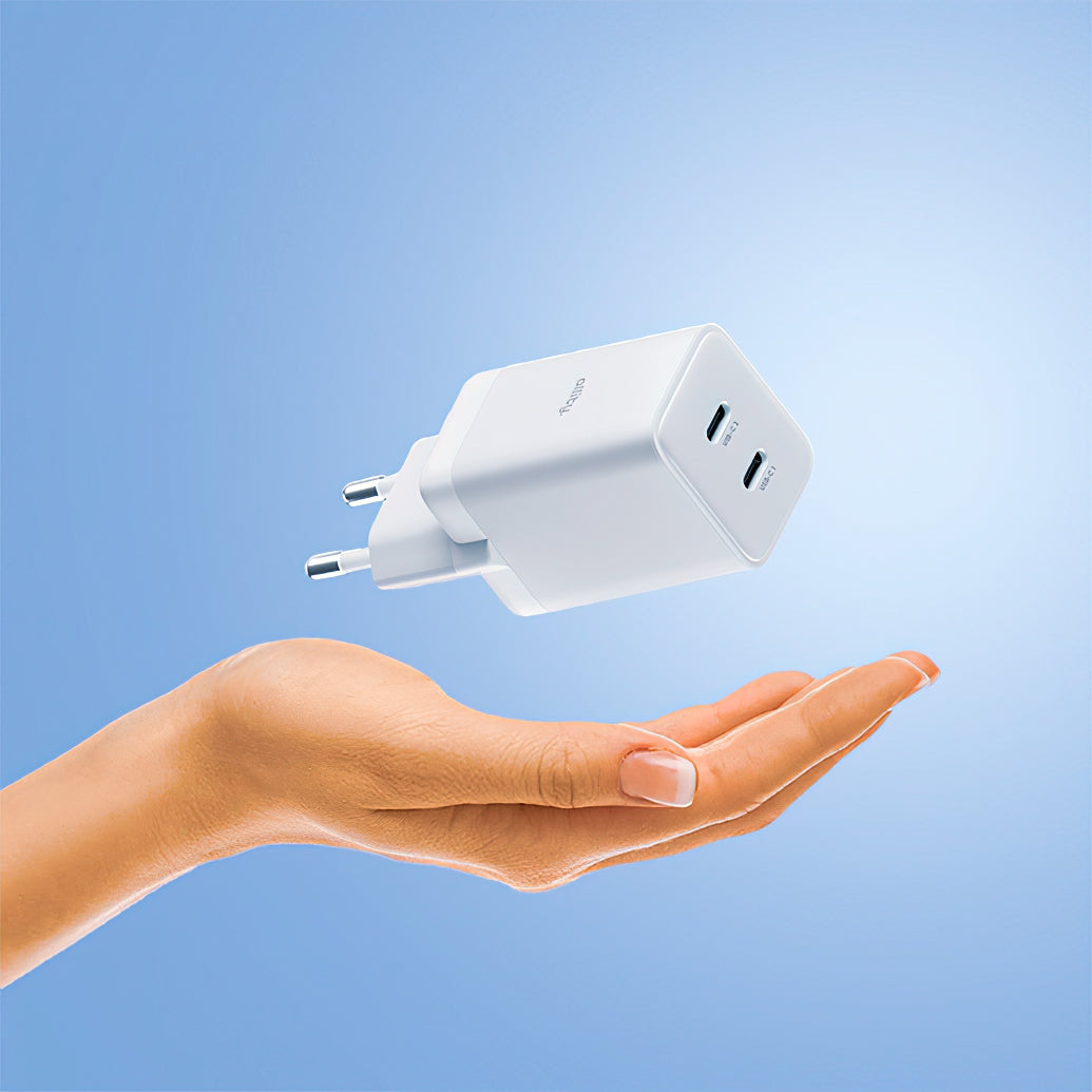 Caricabatterie Rete Allity. ATC-01-45WCC Fast, 45W, 3A, 2 x USB-C, Bianco
