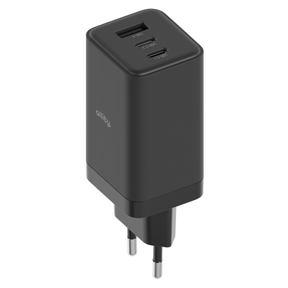 Caricabatterie Rete Allity. ATC-01-65WACC Fast, 65W, 3.25A, 1 x USB-A - 2 x USB-C, Nero
