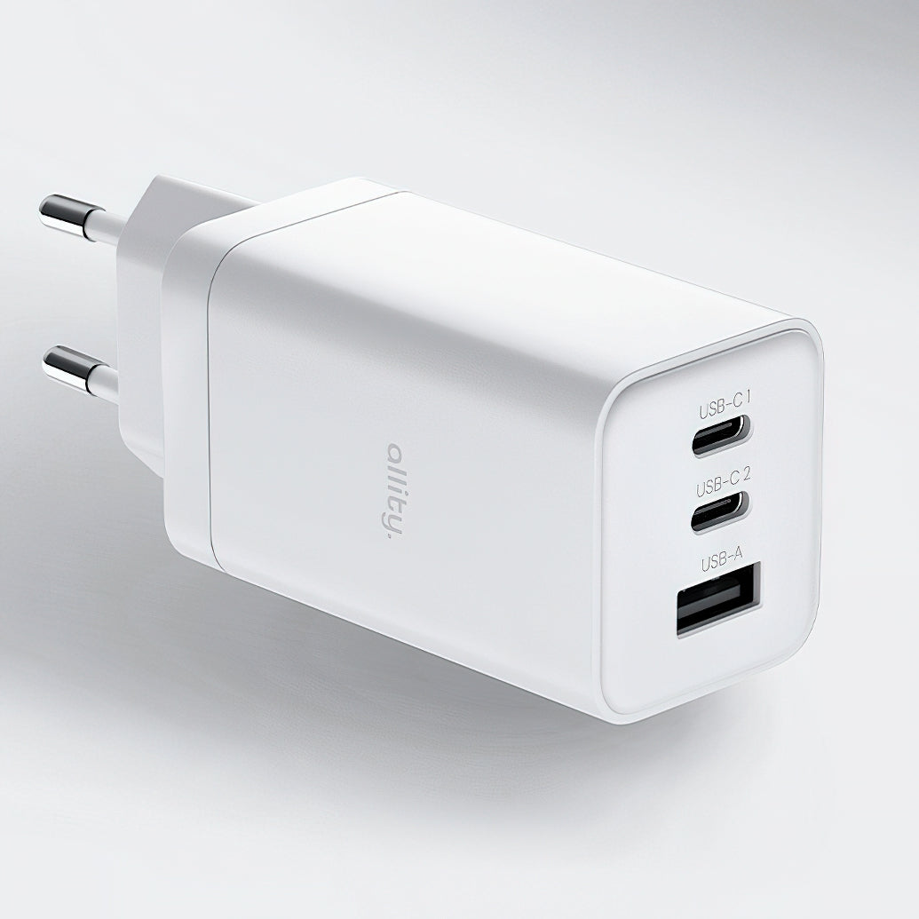 Chargeur Réseau Allity. ATC-01-65WACC Rapide, 65W, 3.25A, 1 x USB-A - 2 x USB-C, Blanc