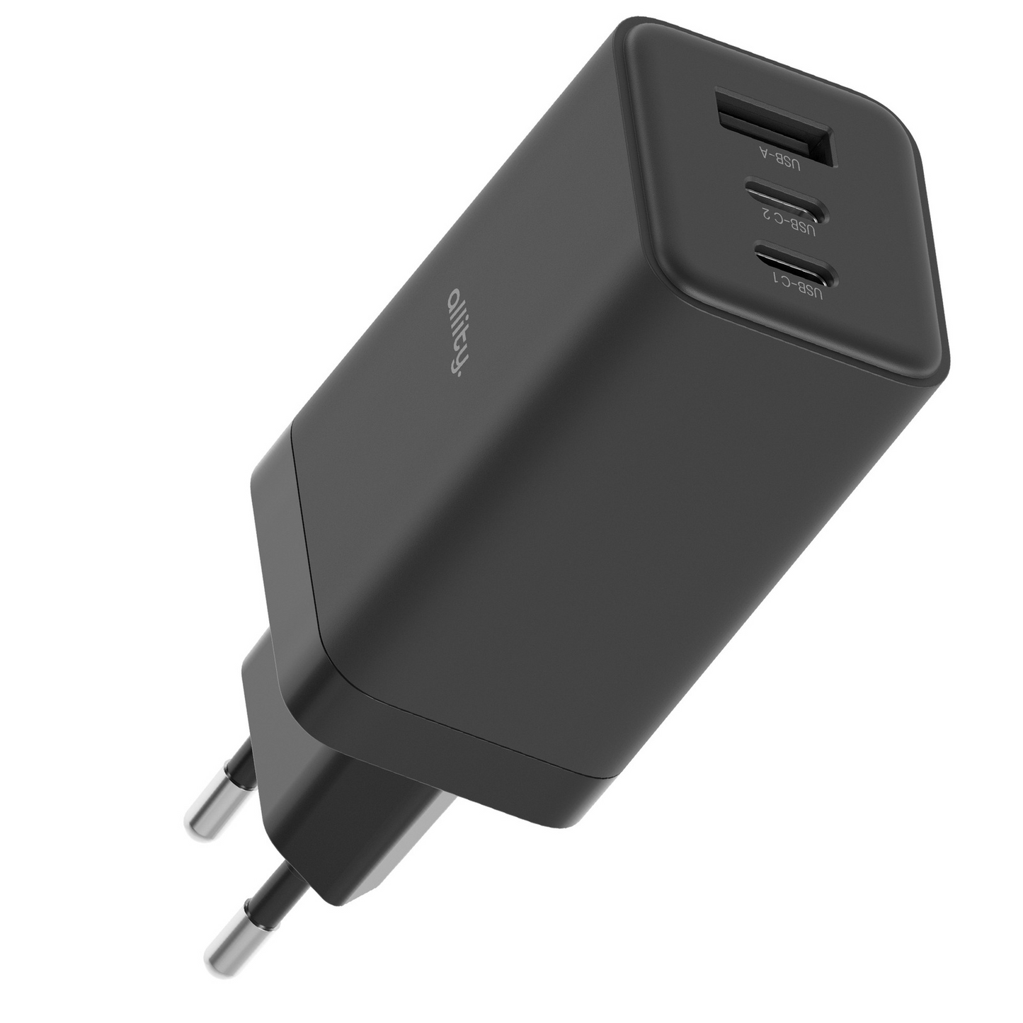 Caricabatterie Rete Allity. ATC-01-65WACC Fast, 65W, 3.25A, 1 x USB-A - 2 x USB-C, Nero