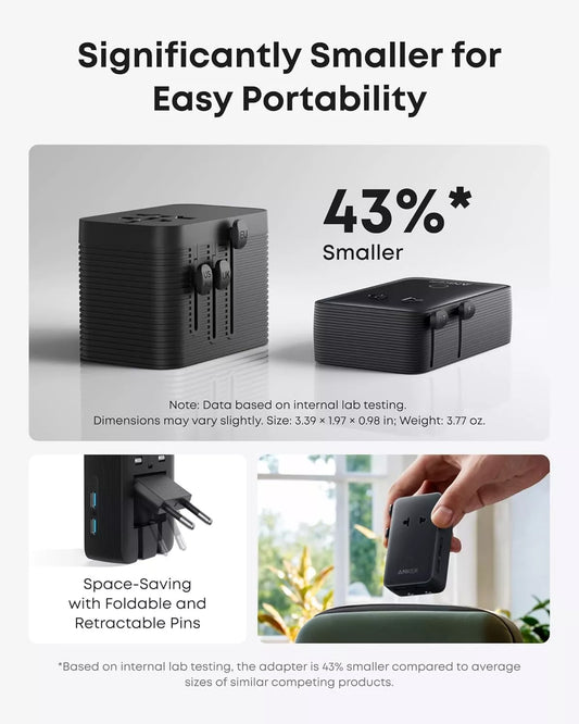 Caricabatterie Retea Anker Nano Travel, 20W, 3A, 2 x USB-A - 2 x USB-C, Nero A9215H11