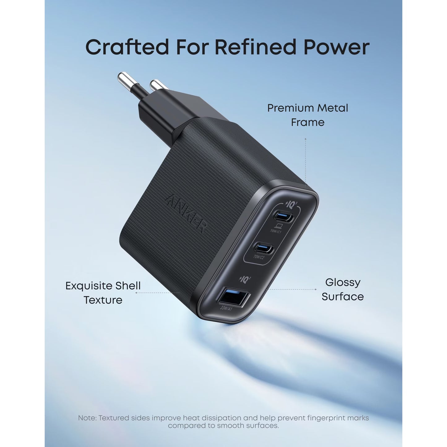 Chargeur Réseau Anker Nano, 70W, 3.5A, 1 x USB-A - 2 x USB-C, Noir A121AL11