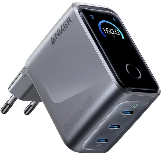 Anker Prime Netzladegerät, 160W, 5.36A, 3 x USB-C, Grau A2687341