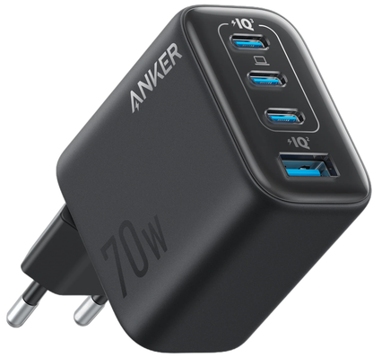 Caricatore da rete Anker Zolo, 70W, 1 x USB-A - 3 x USB-C, Nero A121CG11