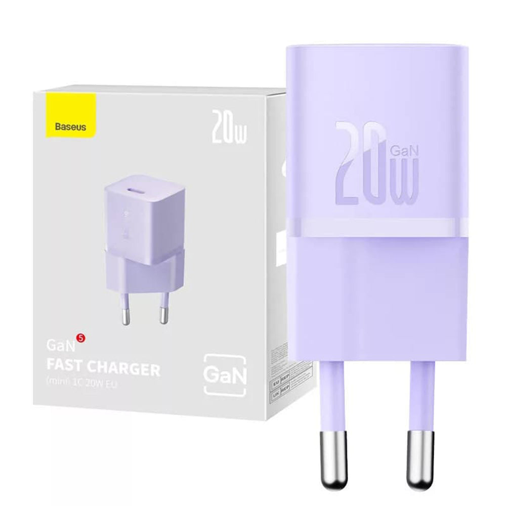 Baseus Netzladegerät, 20W, 3A, 1 x USB-C, Lila CCGN050105