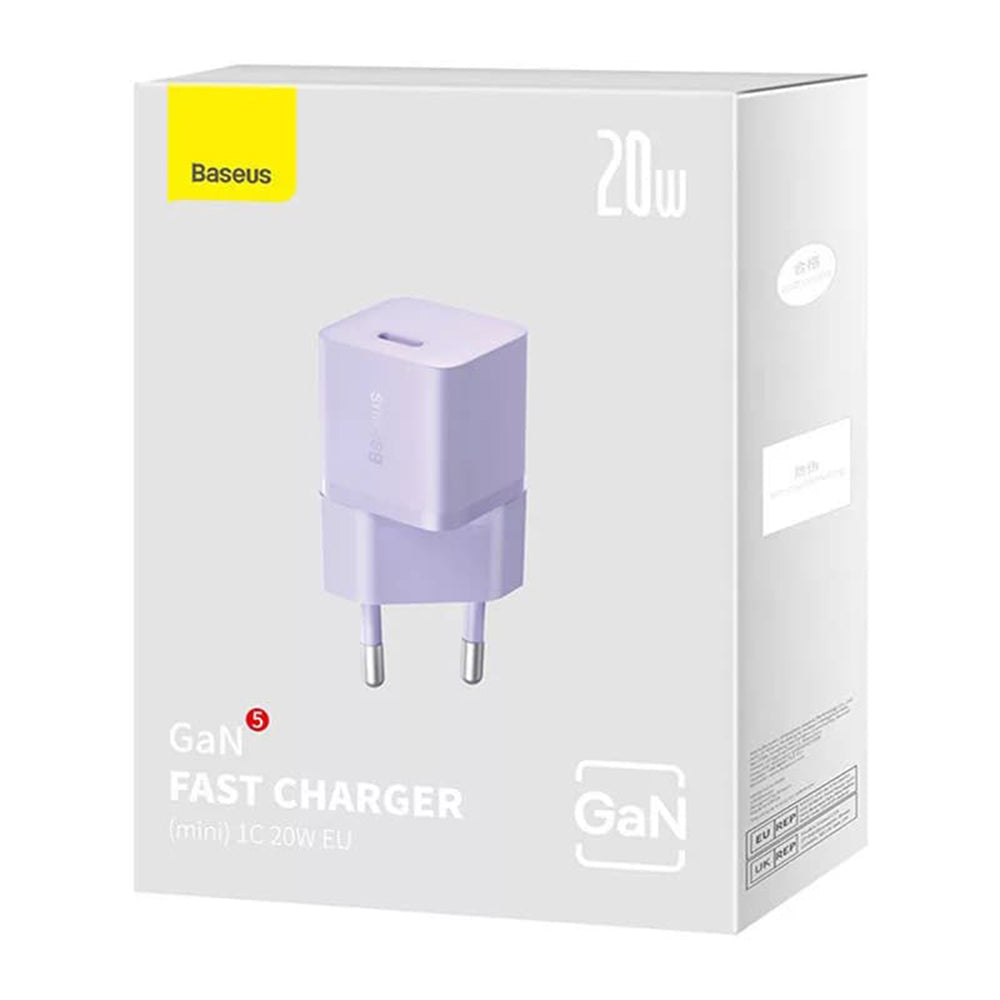 Baseus Netzladegerät, 20W, 3A, 1 x USB-C, Lila CCGN050105