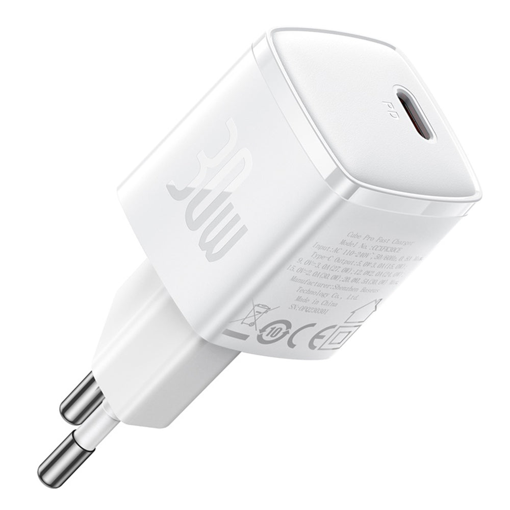 Baseus Cube Pro Netzladegerät, 30W, 3A, 1 x USB-C, Weiß CCXF000302