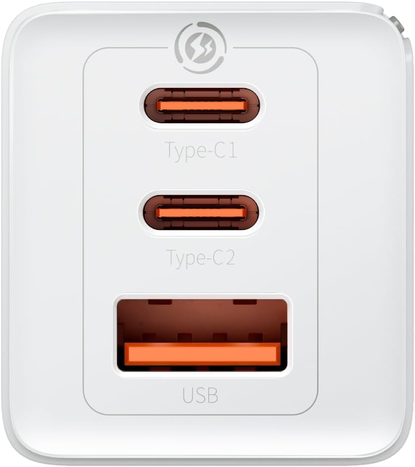 Chargeur Réseau Baseus GaN5 Pro, 65W, 3.25A, 1 x USB-A - 2 x USB-C, Blanc CCGP120202