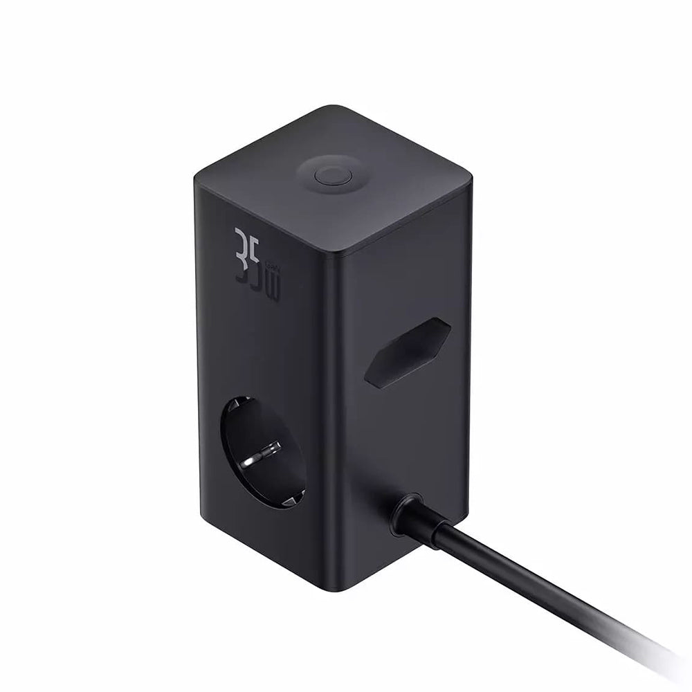 Netzladegerät Baseus PowerCombo, 35W, 5A, 2 x USB-A - 2 x USB-C - 3 x Schuko, Schwarz, Wiederverpackt E00023606113-00