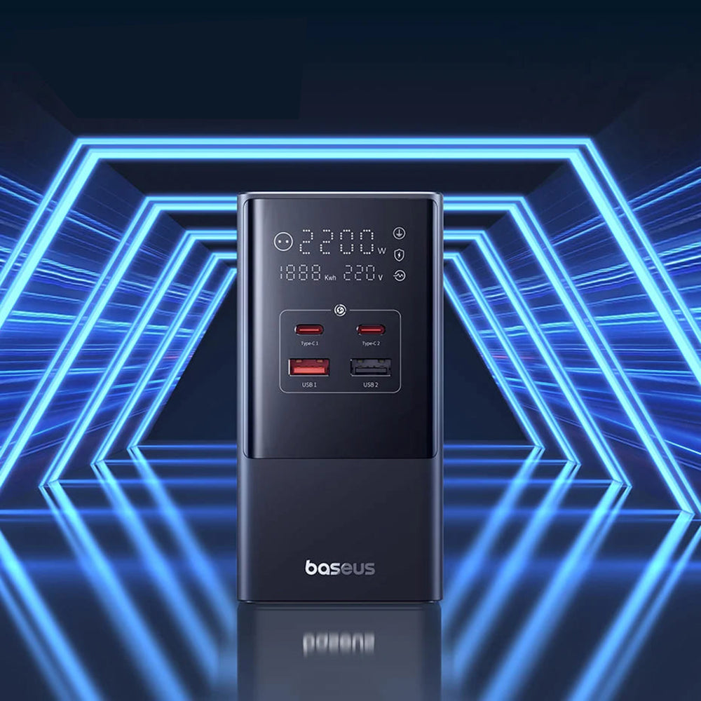 Netzladegerät Baseus PowerCombo, 35W, 5A, 2 x USB-A - 2 x USB-C - 3 x Schuko, Schwarz, Wiederverpackt E00023606113-00