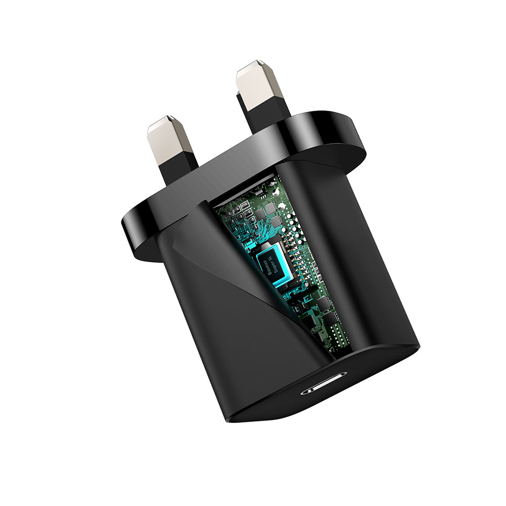 Baseus Super Si UK Netzladegerät, 20W, 3A, 1 x USB-C, Schwarz CCSUP-K01