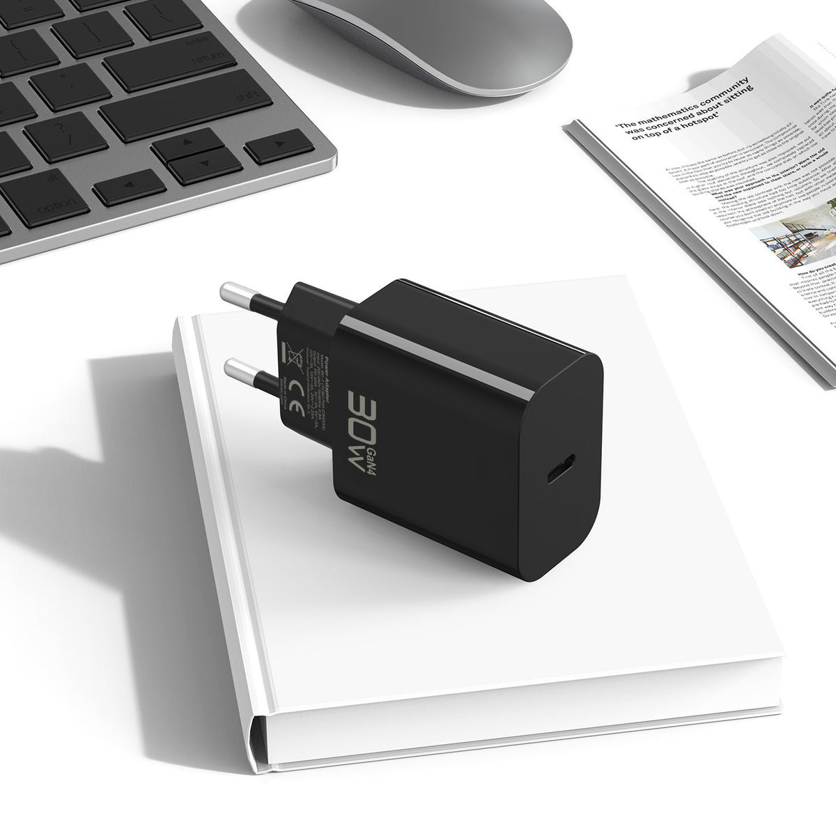 Caricabatterie da rete Blavec BC-14, 30 W, 3 A, 1 x USB-C, Nero