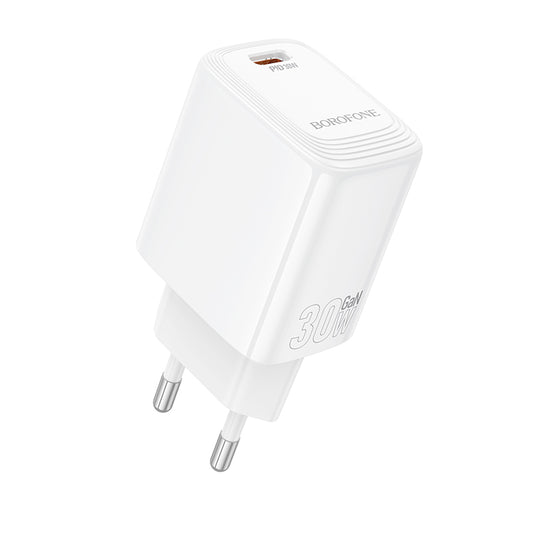 Caricabatterie Retea Borofone BN28 Fuente, 30W, 3A, 1 x USB-C, Bianco