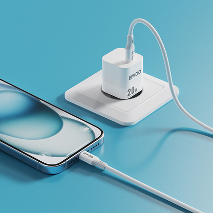 Chargeur Secteur BWOO CDA155, 20W, 3A, 1 x USB-C, Blanc