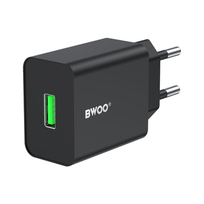 Caricabatterie Rete BWOO CDA249, 12W, 2.4A, 1 x USB-A, Nero