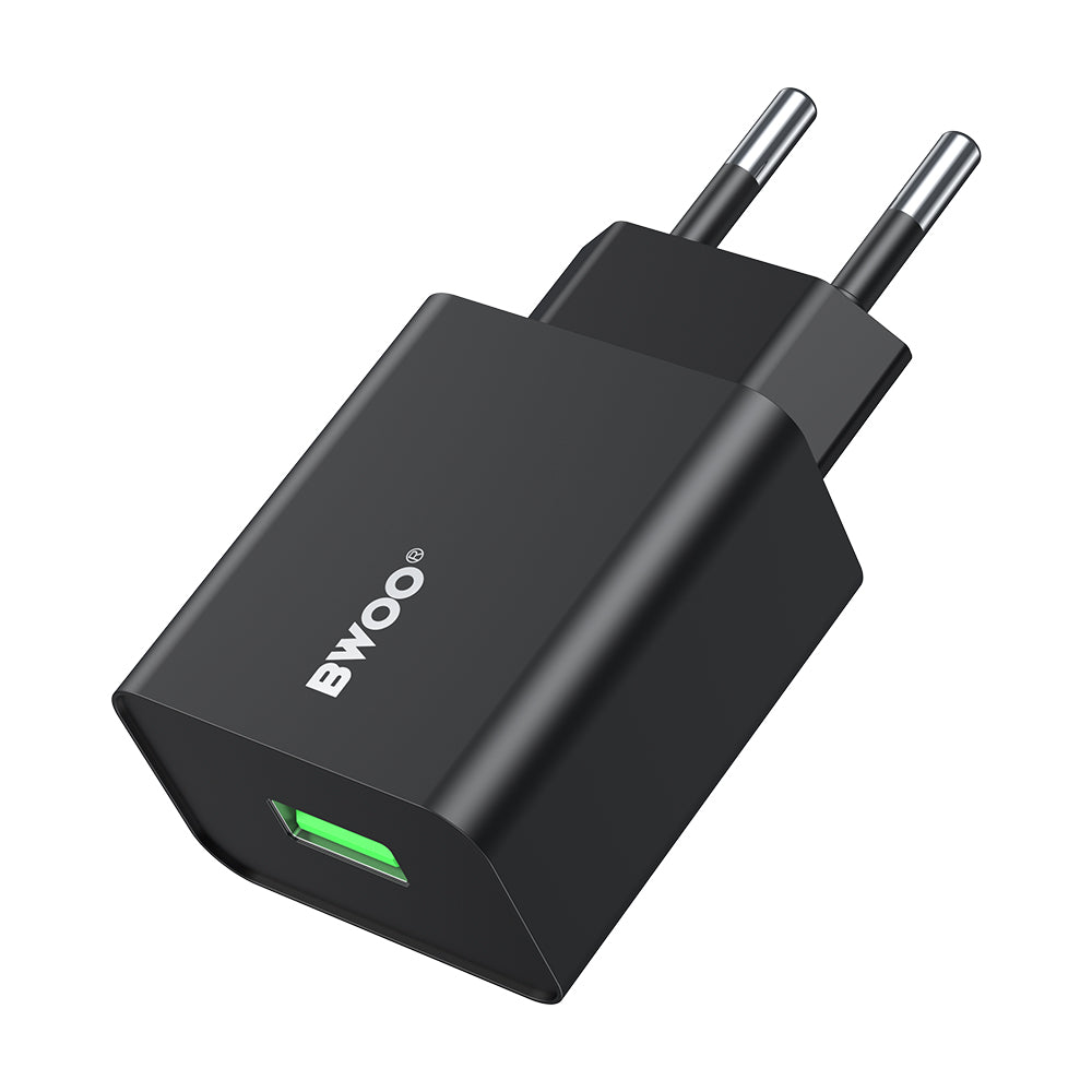 Caricabatterie Rete BWOO CDA249, 12W, 2.4A, 1 x USB-A, Nero