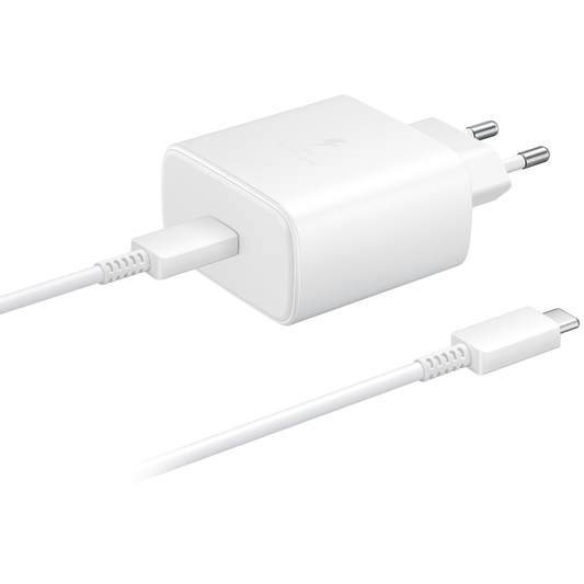 Netzladegerät mit USB-C Kabel Samsung EP-TA845 + EP-DA705BWE, 45W, 4.05A, 1 x USB-C, Weiß GP-TOU021RFBWW