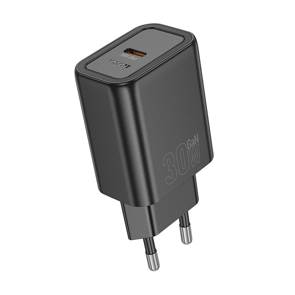 Chargeur Réseau HOCO N63, 30W, 3A, 1 x USB-A - 1 x USB-C, Noir