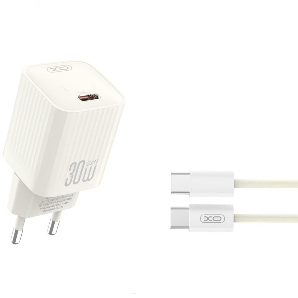 Netzladegerät mit USB-C Kabel XO Design L148, 30W, 3A, 1 x USB-C, Beige