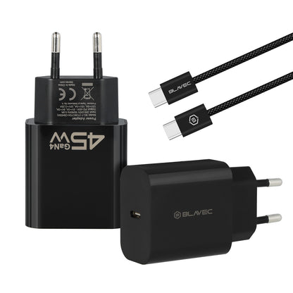 Netzladegerät mit USB-C Kabel Blavec BC-7, 45W, 3A, 1 x USB-C, Schwarz