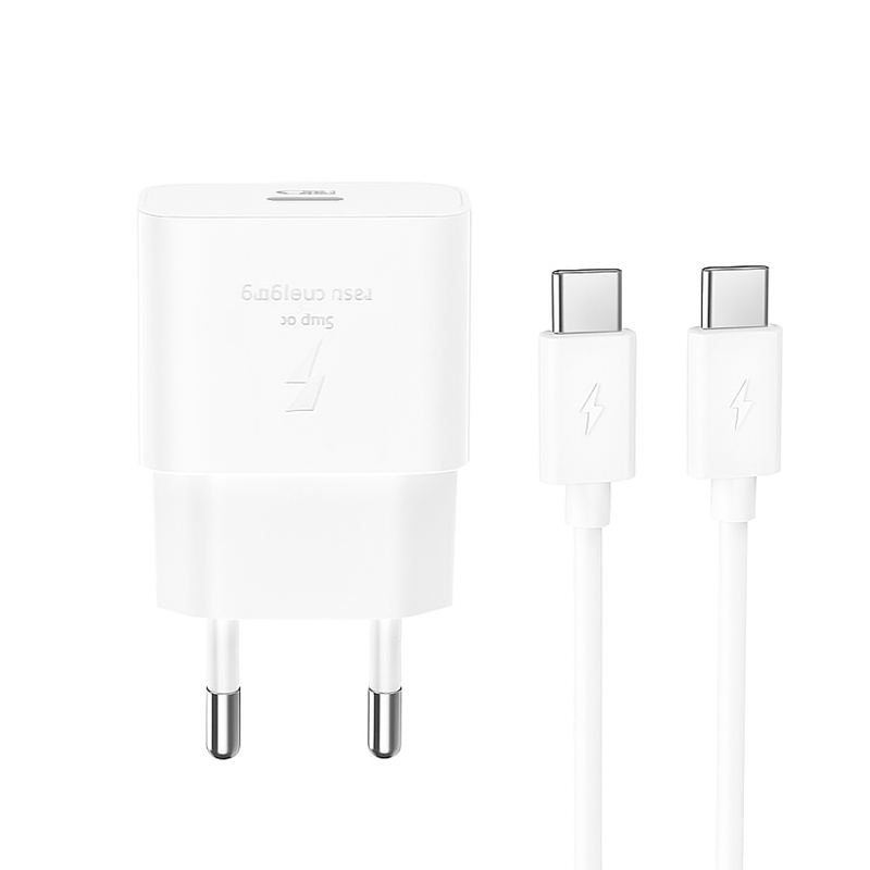 Caricabatterie da Rete con Cavo USB-C XO Design L167, 25W, 3A, 1 x USB-C, Bianco