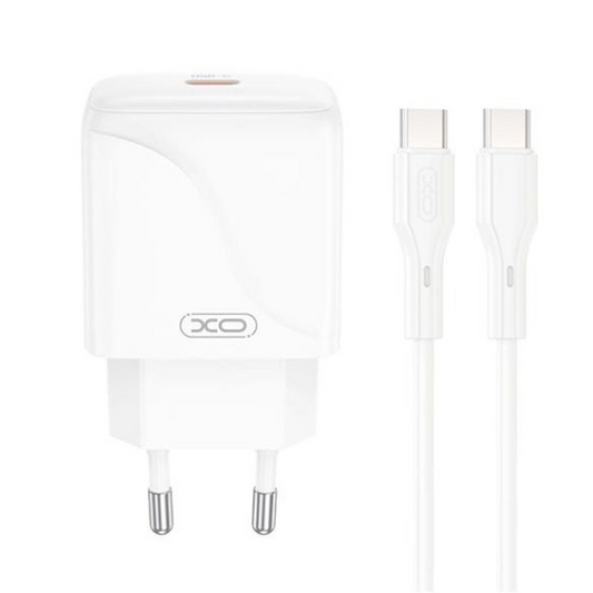 Caricabatterie da Rete con Cavo USB-C XO Design L141, 20W, 3A, 1 x USB-C, Bianco