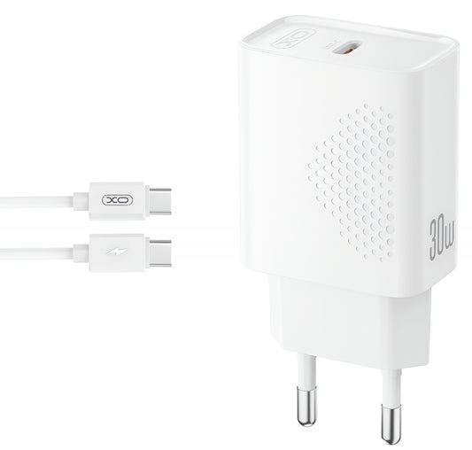 Netzladegerät mit USB-C Kabel XO Design L162, 30W, 3A, 1 x USB-C, Weiß