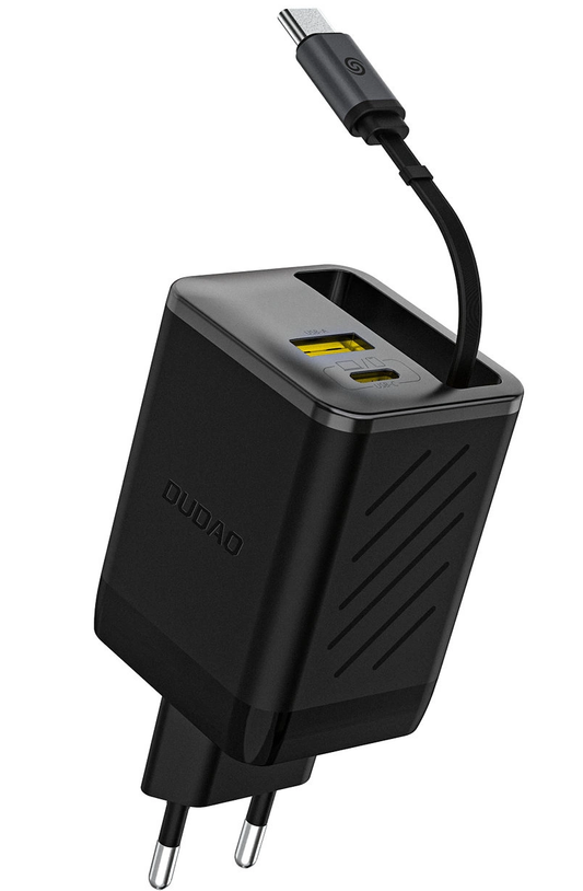 Chargeur réseau avec câble USB-C Dudao A67EU, 67W, 3.35A, 1 x USB-A - 1 x USB-C, Noir
