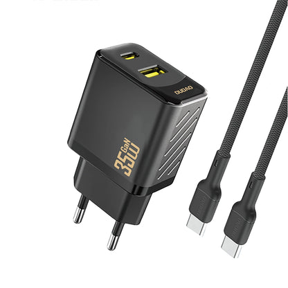 Chargeur réseau avec câble USB-C Dudao A27 Max, 35W, 1 x USB-A - 1 x USB-C, Noir