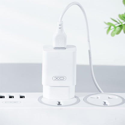 Netzladegerät mit microUSB-Kabel XO Design L99, 12W, 2.4A, 1 x USB-A, Weiß