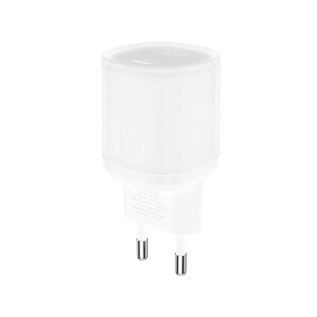 Chargeur réseau avec câble USB-C XO Design L150, 30W, 3A, 1 x USB-C, Blanc