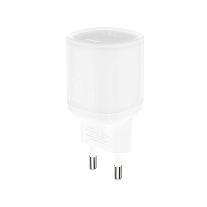 Chargeur réseau avec câble USB-C XO Design L150, 30W, 3A, 1 x USB-C, Blanc