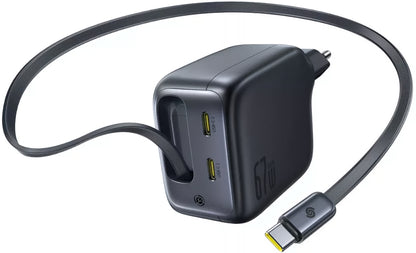Netzladegerät mit USB-C Kabel Baseus EnerCore CJ11, 67W, 3.35A, 2 x USB-C, Schwarz E0121E00