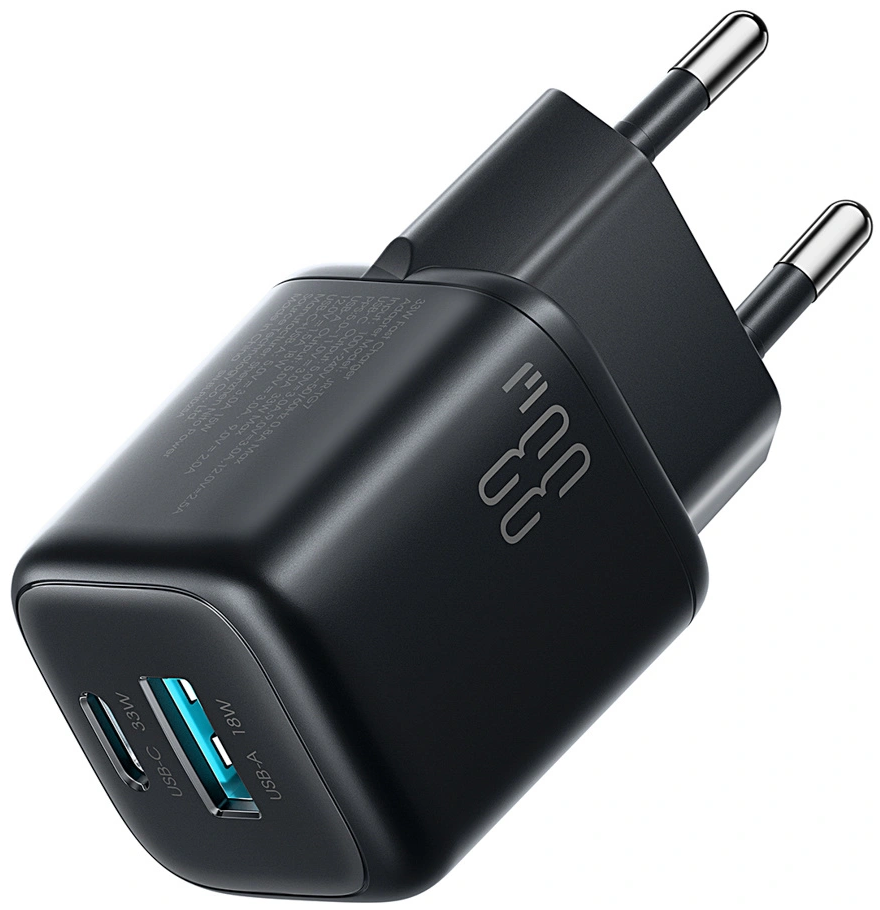 Caricabatterie Retea Con Cavo Lightning Joyroom JR-TG7, 33W, 3A, 1 x USB-A - 1 x USB-C, Nero