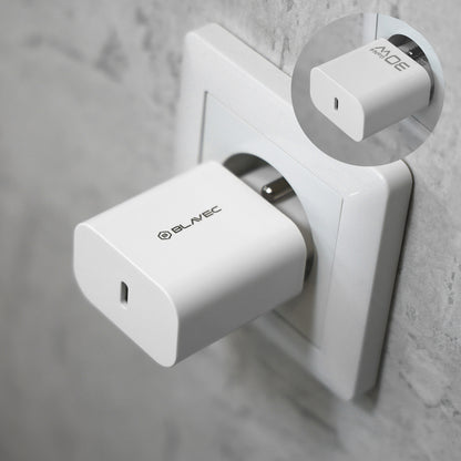 Chargeur secteur avec câble USB-C Blavec BC-14, 30 W, 3 A, 1 x USB-C, blanc