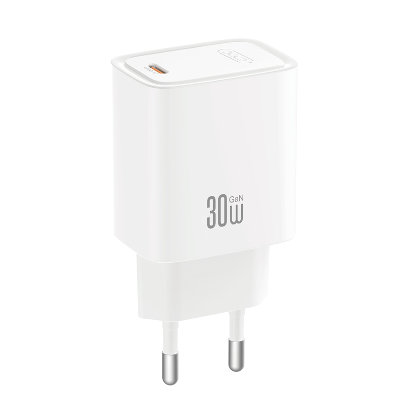 XO Design CE53 Netzladegerät mit USB-C-Kabel, 30 W, 3 A, 1 x USB-C, Weiß