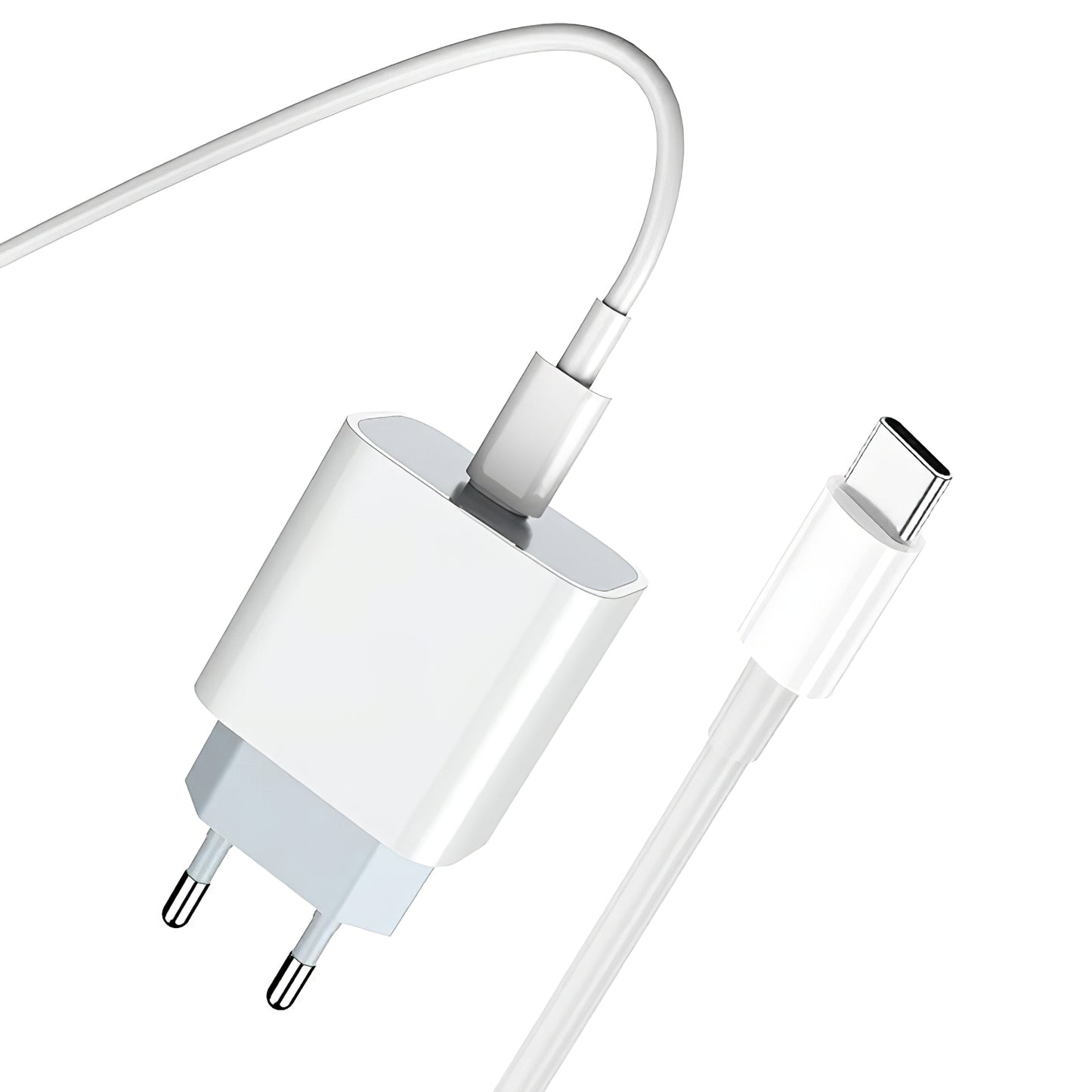 Netzteil mit USB-C-Kabel Prestico F8S, 20W, 3A, 1 x USB-C, Weiß