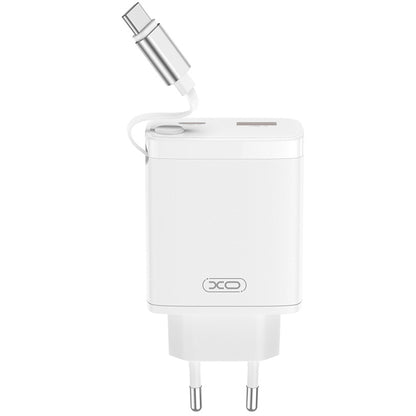 Chargeur Réseau avec Câble USB-C XO Design CE31, 30W, 3A, 1 x USB-A - 1 x USB-C, Blanc