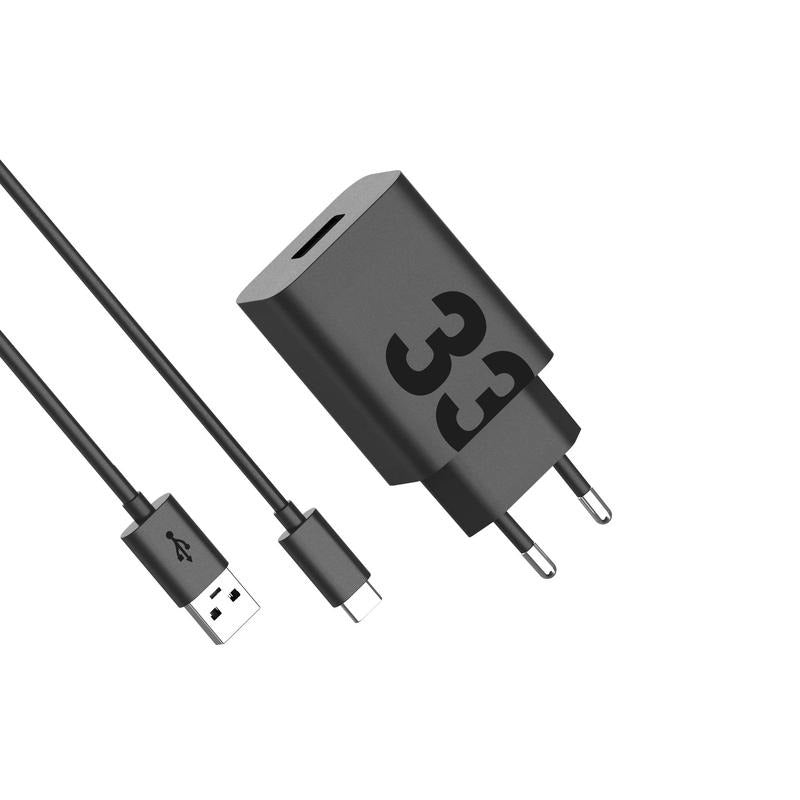 Caricabatterie da rete con cavo USB-C Motorola, 33W, 3A, 1 x USB-A, Nero PG38C06448