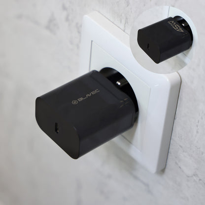 Netzladegerät mit USB-C Kabel Blavec BC-7, 45W, 3A, 1 x USB-C, Schwarz
