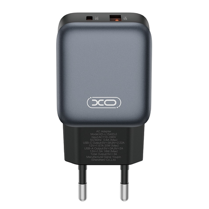 Chargeur Réseau avec Câble Lightning XO Design L154, 20W, 3A, 1 x USB-A - 1 x USB-C, Noir