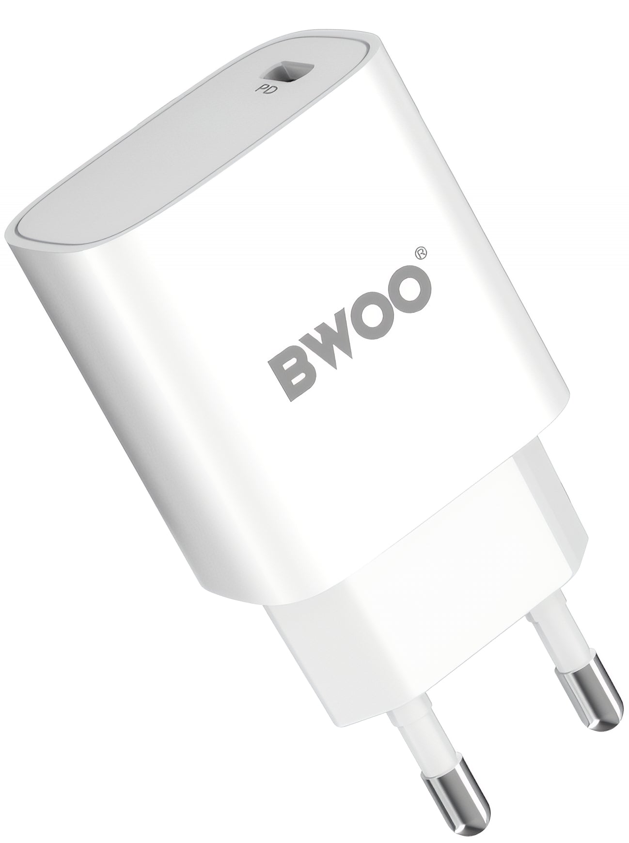 Chargeur réseau avec câble Lightning BWOO CDA159, 20W, 3A, 1 x USB-C, Blanc