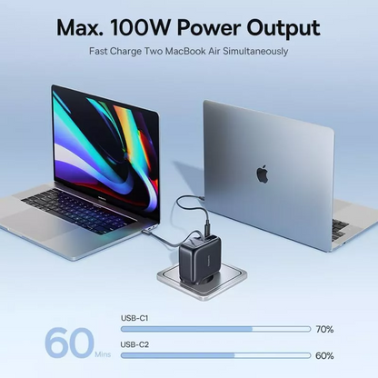 Chargeur Réseau avec Câble USB-C Baseus EnerCore CJ11, 100W, 1 x USB-A - 2 x USB-C, Noir E0120M00