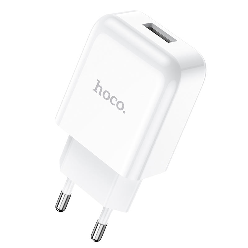 Caricabatterie da Rete con Cavo Lightning HOCO N2, 10W, 2A, 1 x USB-A, Bianco