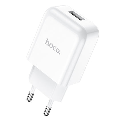 Caricabatterie da Rete con Cavo Lightning HOCO N2, 10W, 2A, 1 x USB-A, Bianco