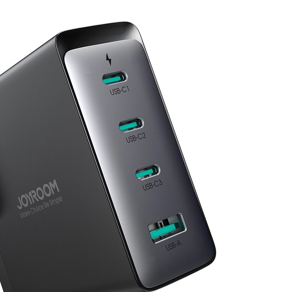 Chargeur réseau avec câble USB-C Joyroom JR-TCG05UK, 140W, 5A, 1 x USB-A - 3 x USB-C, UK, Noir