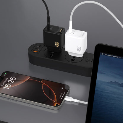 Chargeur réseau avec câble USB-C Dudao A28C, 45W, 3A, 1 x USB-C, Noir